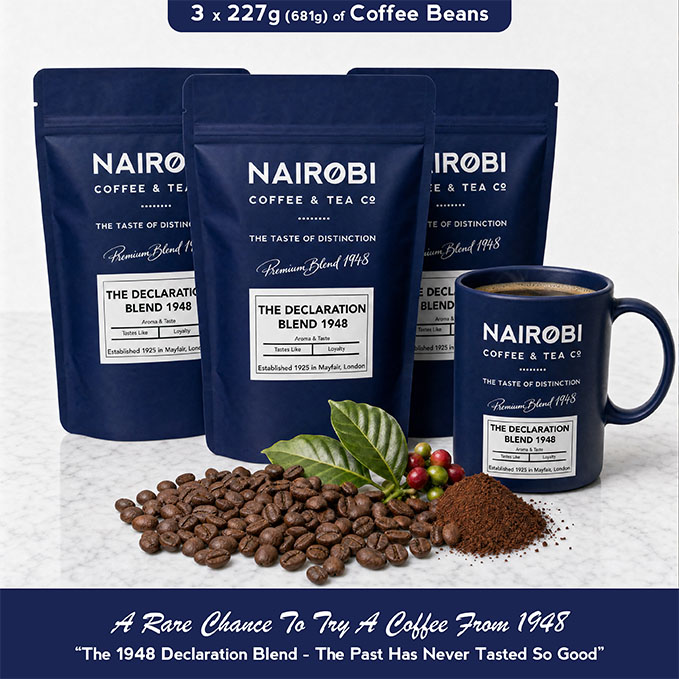 The 1948 Declaration Blend – 3 × 227g Pack of Heritage Collection Coffee Beans (681g Total)