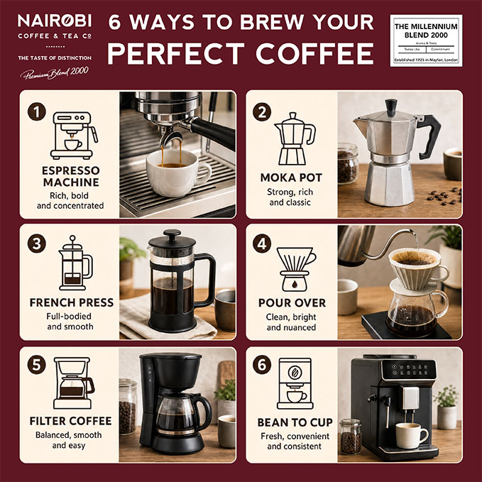 Ground coffees and coffee beans suitable for coffee machines, filter coffee makers and coffee presses.