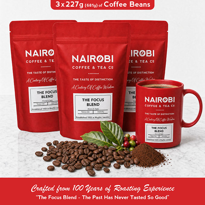 The Focus Blend – 3 × 227g Pack of Heritage Collection Coffee Beans (681g Total)