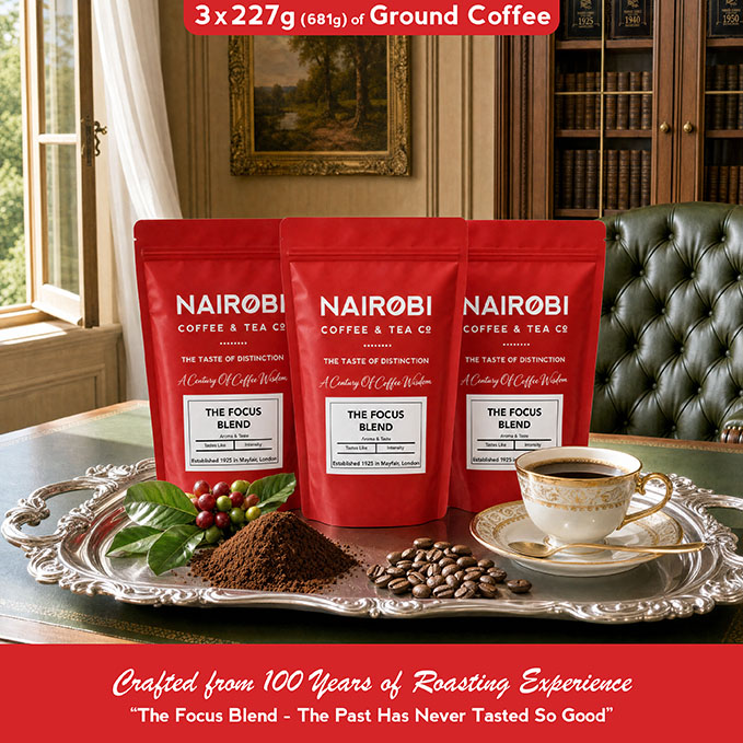 The Focus Blend – 3 × 227g Pack of Heritage Collection Ground Coffee (681g Total)